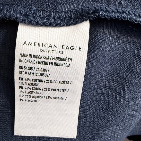 American Eagle Outfitters Textured Blue Polo Shirt - Picture 3 of 4